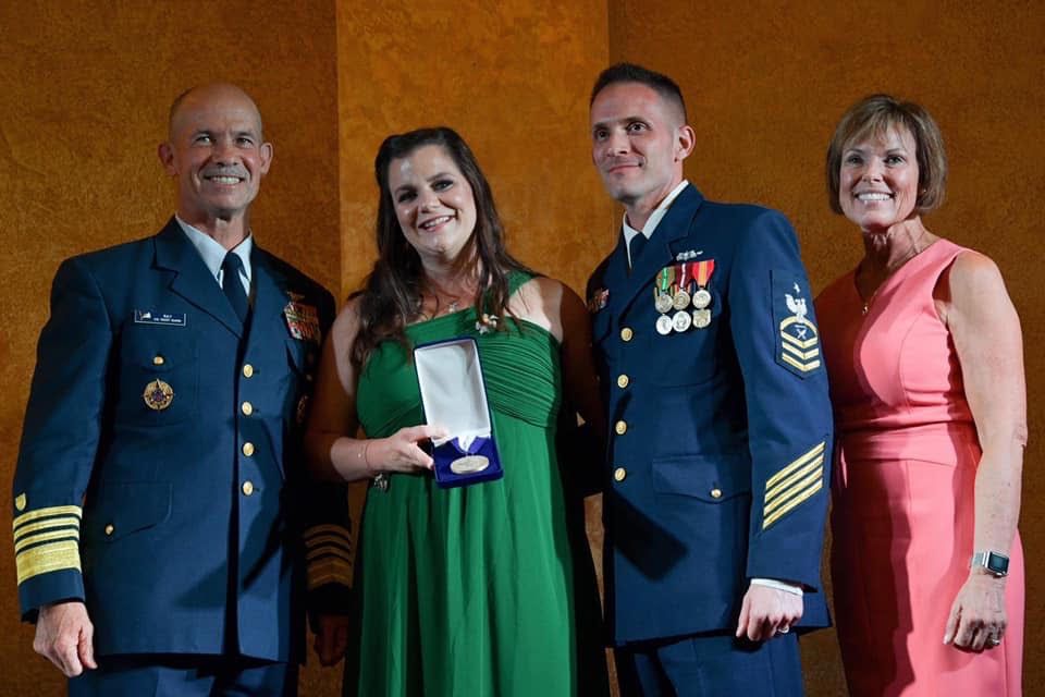 Coast Guard Spouse of the Year Jessica Manfre - 1st Master Level full online scholarship - University of Central Florida. Plans on working as a counselor at the VA.